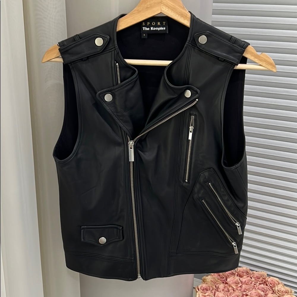 Sport The Kooples Lamb Leather Biker Vest